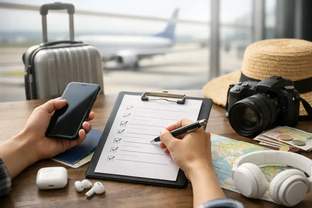 공항 출발 전 데이터 점검표, 현지 멘붕 막는 10분 확인법